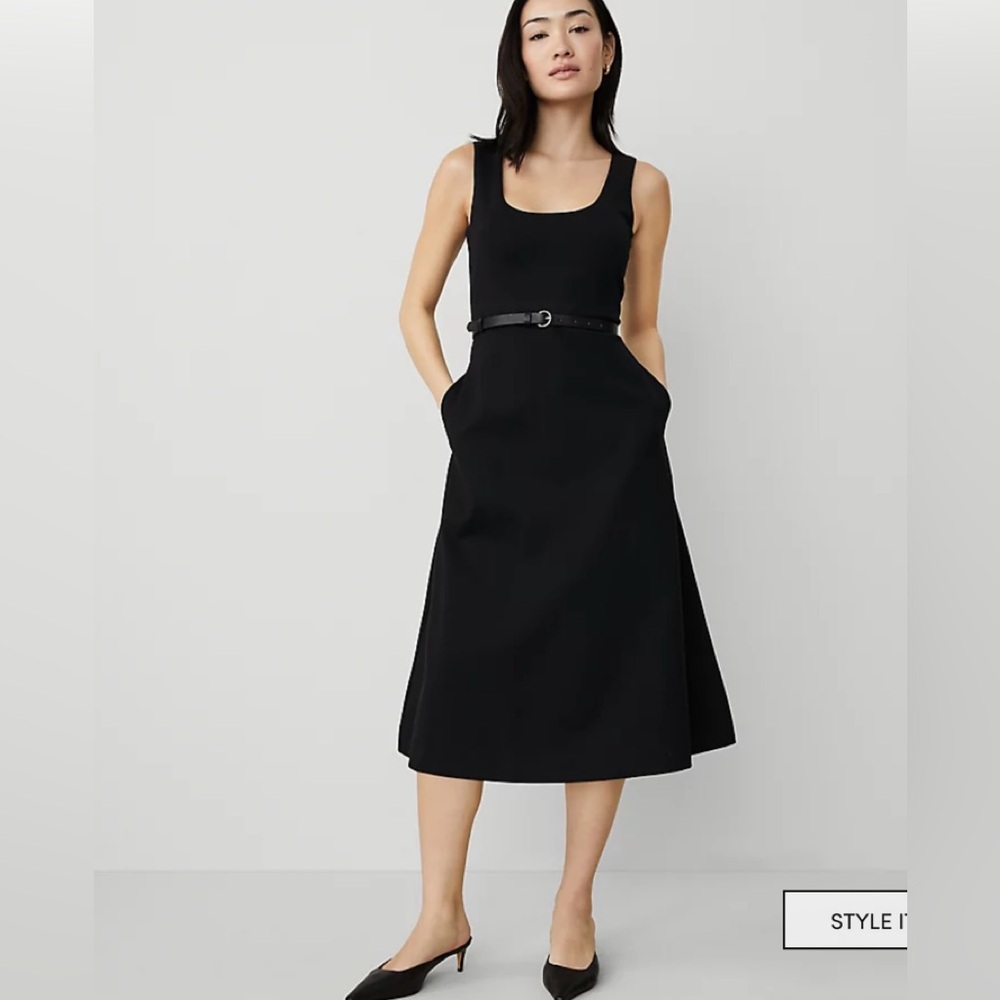 Ann Taylor Ponte Sleeveless Midi Dress NWT